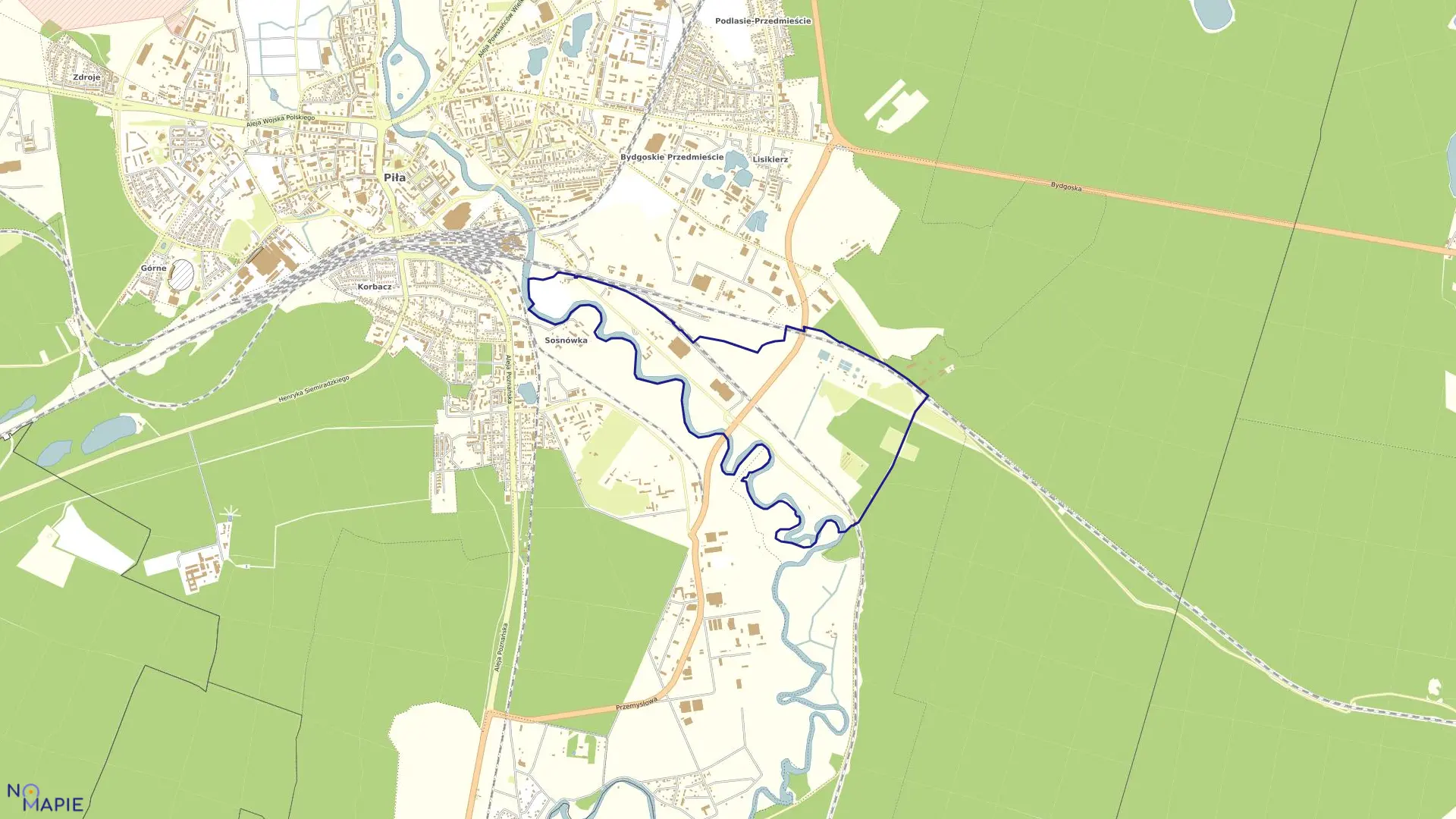 Mapa obrębu PIŁA 35 w mieście Piła