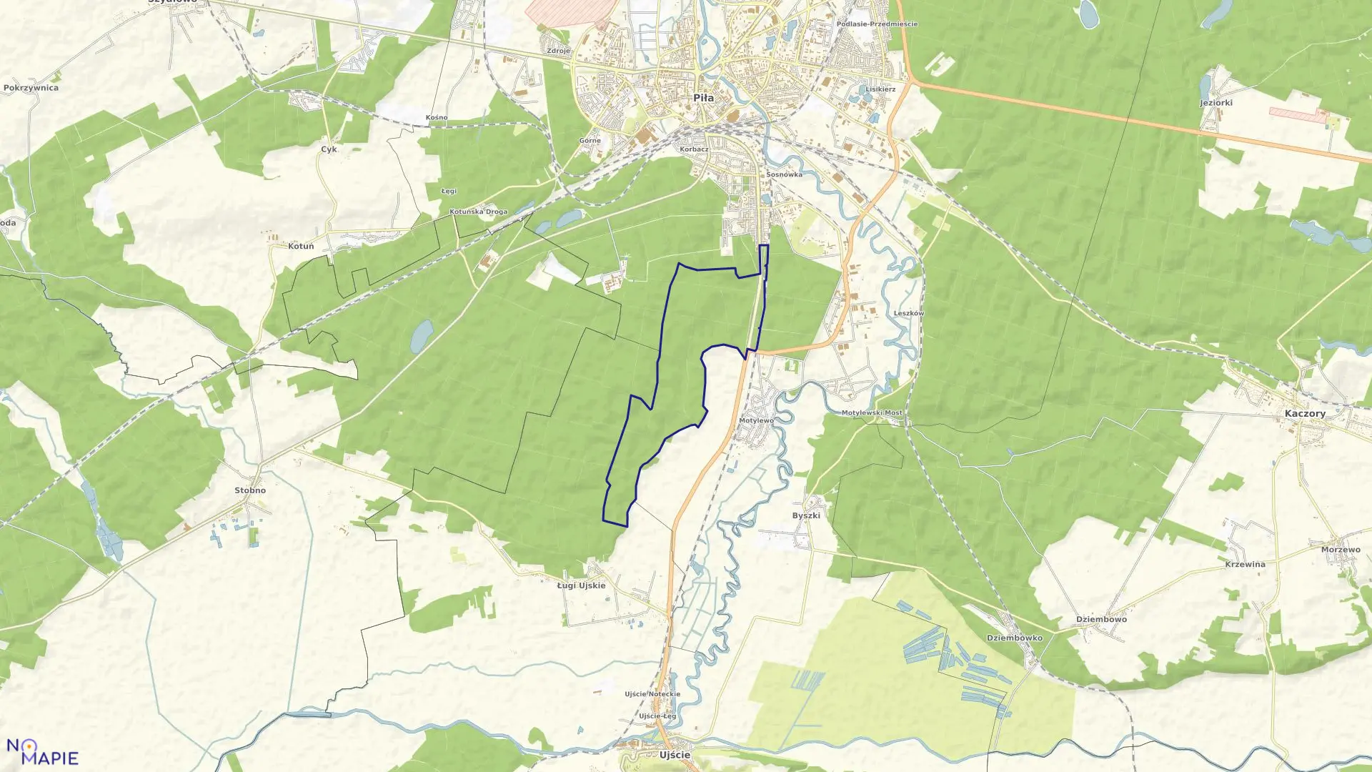 Mapa obrębu PIŁA 37 w mieście Piła